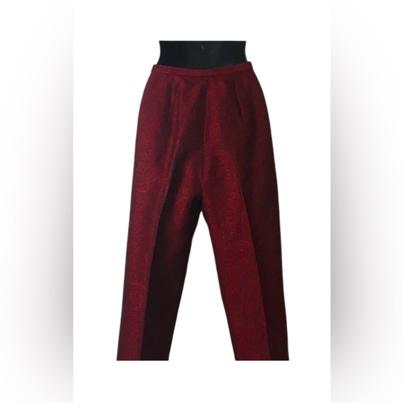 Carlisle Textured Paisley Print Straight Leg Dress Pant _ Wine - Picture 2 of 7